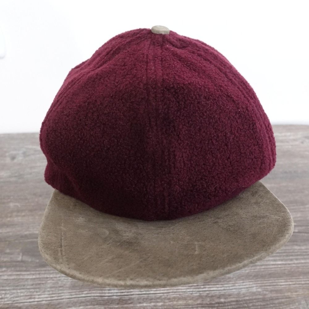 Vintage Haband Hat Trapper Fitted Mens XL Red Fleece Ear Neck Flap Winter